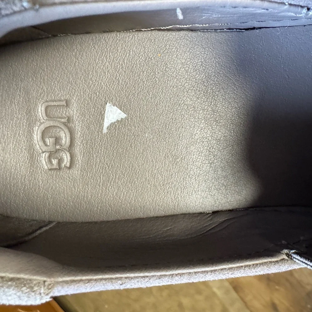Womens Ugg Australia Jass Gray Taupe Suede Slip On Casual Sneakers Shoes Size 10